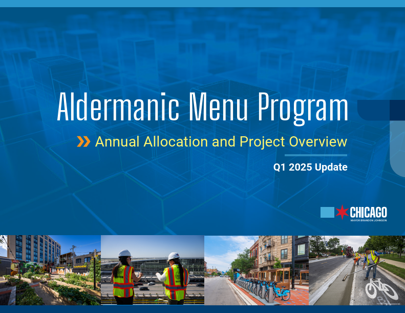 The Cover of the Q1 2025 Aldermanic Menu Report for the City of Chicago